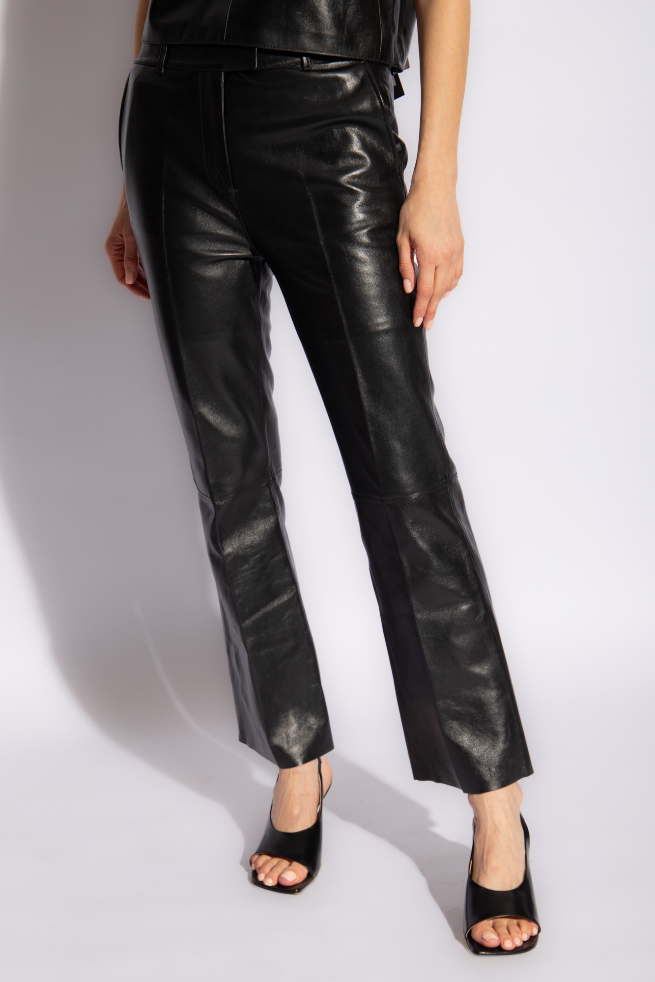 Black 'Zia' leather trousers STAND STUDIO - Sexy Cargo Fit